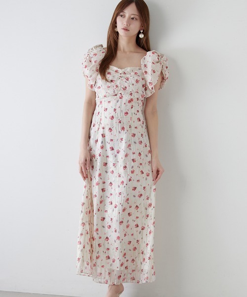 ラメドビーシフォンプリントワンピース　snidel SNIDEL（スナイデル）の「ラメドビーシフォンプリントワンピース