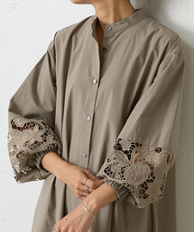 BEARDSLEY | 袖レースシャツワンピース(ワンピース)