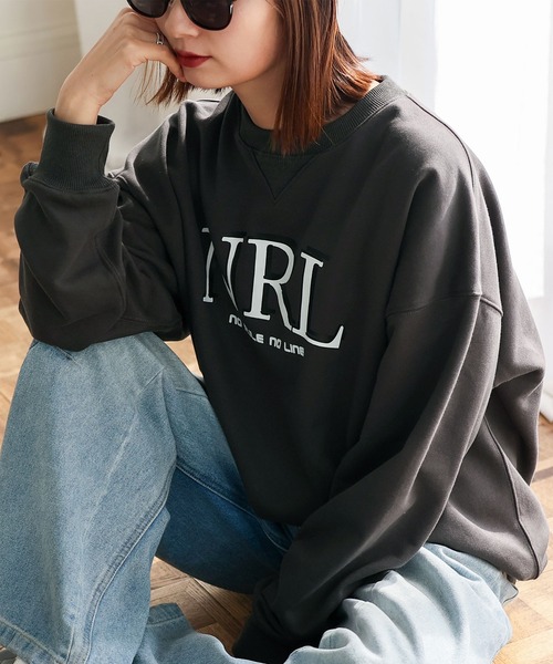 No Rule No Line（ノール－ルノーライン）の「フロントカレッジロゴデザイン スウェット トレーナー（スウェット・レディース・グレー/チャコール・FREE）」の5枚目の写真