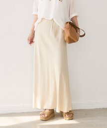 美品✨リヴドロワ　24SS　ドロストワークスカート　ベージュ セール】【ベストセラー】キュプラバイアススカート（スカート