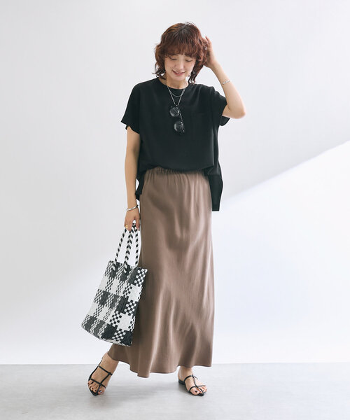 RIVE DROITE（リヴドロワ）の「【セットアップ可】ガーメントダイバイヤススカート（スカート・レディース・チャコールグレー/ライトグレー/ベージュ/ブラウン・36/38）」の9枚目の写真