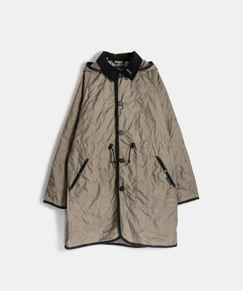 【LAVENHAM×relume】別注ノーカラーファーレオパードダイアコート LAVENHAM×relume】別注ノーカラーファーレオパードダイアコート
