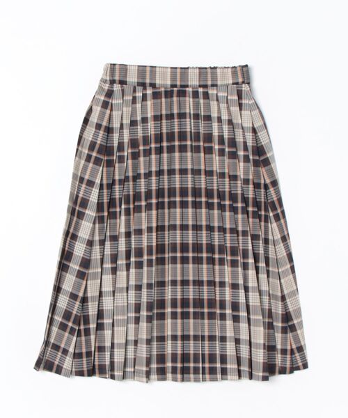 STYLEBLOCK(スタイルブロック)の「先染めチェックミディプリーツスカート(スカート・レディース・ベージュ/ネイビー/レッド・M)」の5枚目の写真