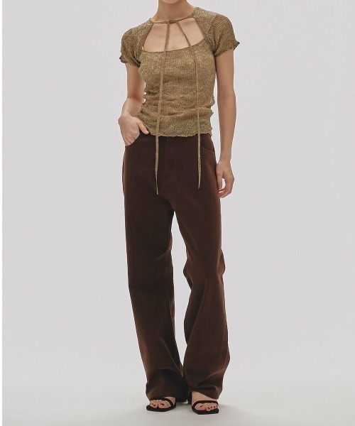 トップスto TODAYFUL/トゥデイフル】2way Sheer Knittops/シアーニット