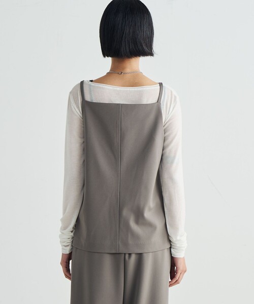 EDITION(エディション)の「カルゼジャージー ジップトップス(シャツ/ブラウス・レディース・ブラック/キャメル・36/34)」の6枚目の写真