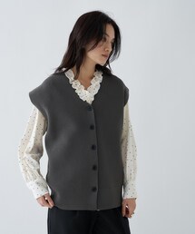 cloenc | 【手洗い可】ミドルゲージニットジレベスト(ベスト)