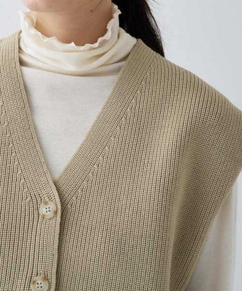 cloenc（クロエンス）の「【手洗い可】ミドルゲージニットジレ（ベスト・レディース・ナチュラル/チャコールグレー/ホワイト・02）」の19枚目の写真