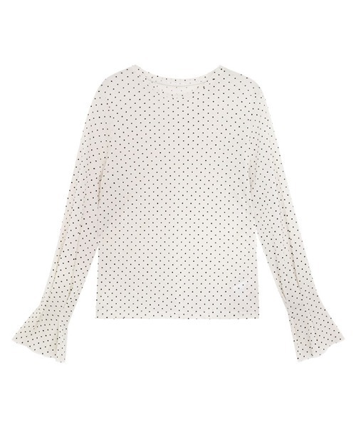 Pierrot(ピエロ)の「クルーネックフレアスリーブシアーカットソー(Tシャツ/カットソー・レディース・ブラック系その他/ブルー系その他/グレー系その他/アイボリー系/ブラック系その他2・L/M)」の9枚目の写真