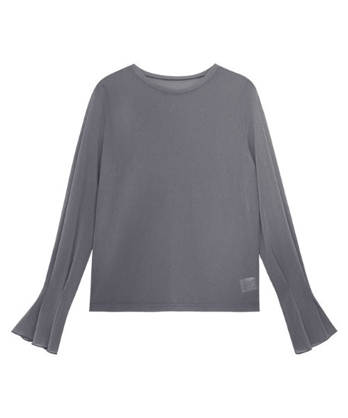 Pierrot(ピエロ)の「クルーネックフレアスリーブシアーカットソー(Tシャツ/カットソー・レディース・ブラック系その他/ブルー系その他/グレー系その他/アイボリー系/ブラック系その他2・L/M)」の20枚目の写真