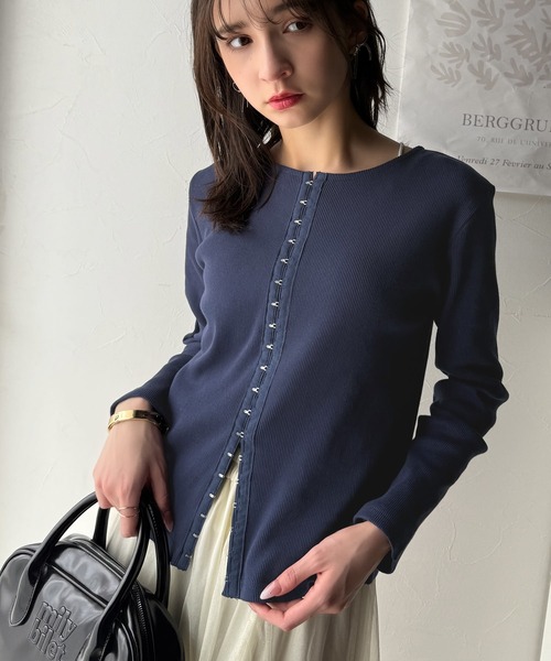 Silren　 シルバー　長袖 　カーディガン ウール カーディガン ウール100％セーター クルーネックカーディガン