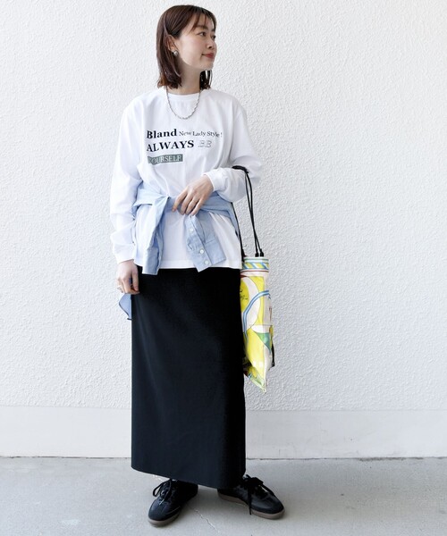 Odub(オーダブ)の「【SHIPS別注】Odub:プリント ロング スリーブ TEE(Tシャツ/カットソー・レディース・ホワイト/ベージュ系その他・ONE SIZE)」の3枚目の写真
