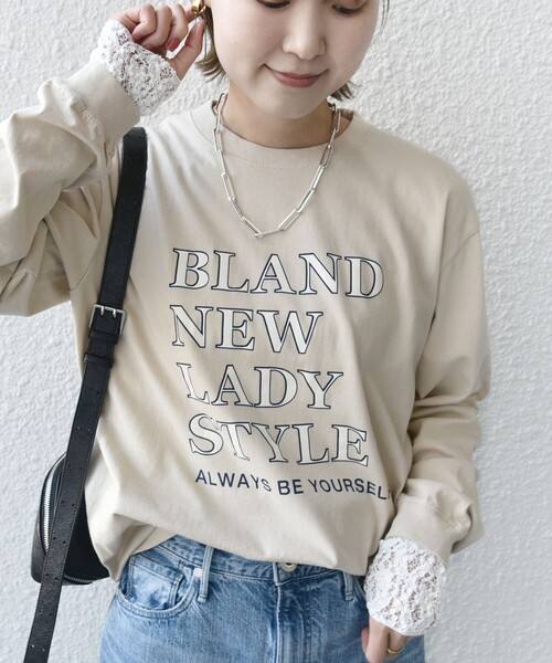 Odub(オーダブ)の「【SHIPS別注】Odub:プリント ロング スリーブ TEE(Tシャツ/カットソー・レディース・ホワイト/ベージュ系その他・ONE SIZE)」の12枚目の写真