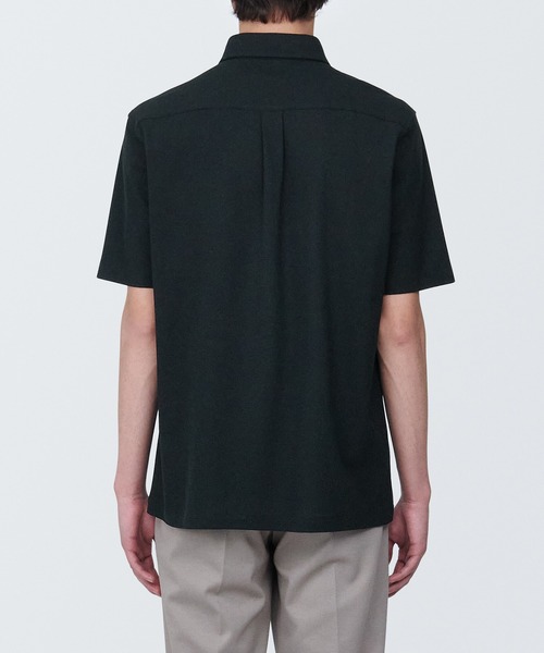 無印良品（ムジルシリョウヒン）の「紳士　涼感ＵＶカット鹿の子編みボタンダウン半袖ポロシャツ（ポロシャツ・メンズ・ホワイト/ライトグレー/ダークネイビー/ネイビー/ブラック・S/L/XL/M）」の14枚目の写真