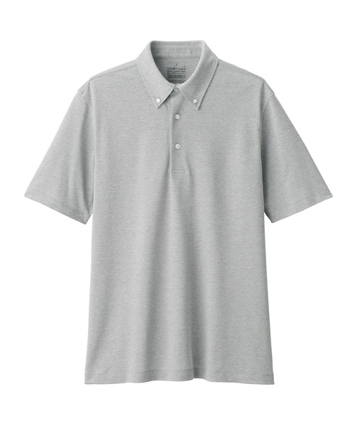 無印良品（ムジルシリョウヒン）の「紳士　涼感ＵＶカット鹿の子編みボタンダウン半袖ポロシャツ（ポロシャツ・メンズ・ホワイト/ライトグレー/ダークネイビー/ネイビー/ブラック・S/L/XL/M）」の22枚目の写真