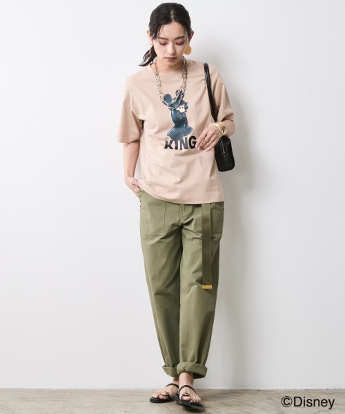 Disney(ディズニー)の「王様(ミッキーマウス)/キングダム ハーツ/綿100%プリントTシャツ<大きいサイズ有>シックスタイル(Tシャツ/カットソー・レディース・オフホワイト/チャコールグレー/ベージュ・M/L/LL/3L/4L/5L)」の7枚目の写真