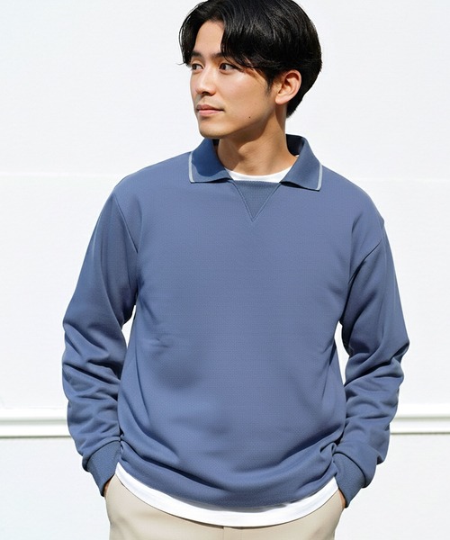 jiggys shop(ジギーズショップ)の「襟付き クルーネックスウェットトレーナー(スウェット・メンズ・ブルー系その他/チャコールグレー/ブラック・X-LARGE/MEDIUM/LARGE)」の3枚目の写真