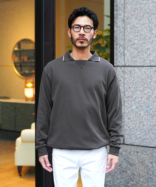 jiggys shop(ジギーズショップ)の「襟付き クルーネックスウェットトレーナー(スウェット・メンズ・ブルー系その他/チャコールグレー/ブラック・X-LARGE/MEDIUM/LARGE)」の5枚目の写真