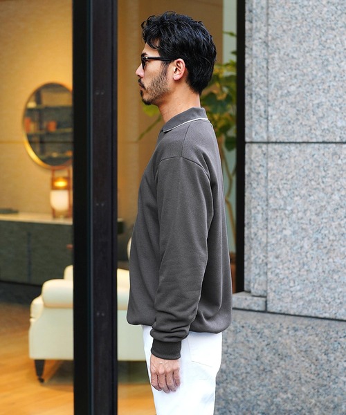 jiggys shop(ジギーズショップ)の「襟付き クルーネックスウェットトレーナー(スウェット・メンズ・ブルー系その他/チャコールグレー/ブラック・X-LARGE/MEDIUM/LARGE)」の4枚目の写真