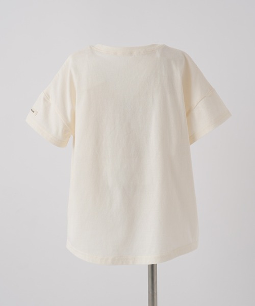 PUPPAPUPO(プッパプーポ)の「半袖 Tシャツ(Tシャツ/カットソー・キッズ・グレイッシュベージュ/ホワイト×グリーン/ホワイト×ブルー/ミント・100/110/80/90)」の14枚目の写真