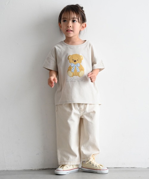PUPPAPUPO(プッパプーポ)の「半袖 Tシャツ(Tシャツ/カットソー・キッズ・グレイッシュベージュ/ホワイト×グリーン/ホワイト×ブルー/ミント・100/110/80/90)」の16枚目の写真