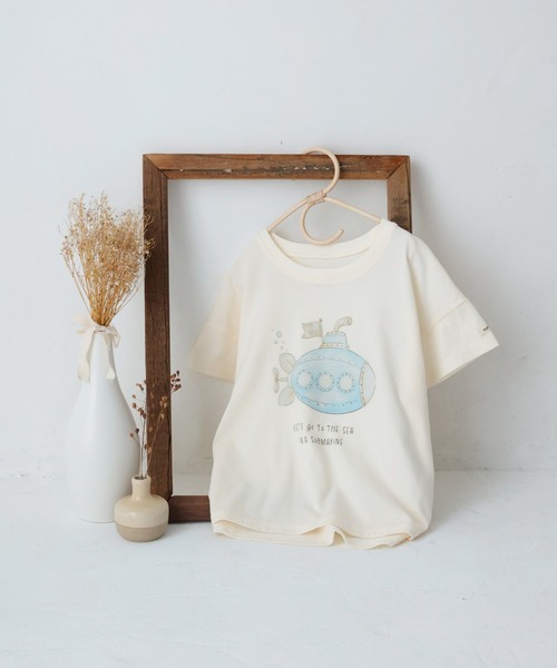 PUPPAPUPO(プッパプーポ)の「半袖 Tシャツ(Tシャツ/カットソー・キッズ・グレイッシュベージュ/ホワイト×グリーン/ホワイト×ブルー/ミント・100/110/80/90)」の20枚目の写真