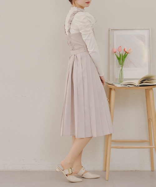 Another Branch olive des olive（アナザーブランチオリーブデオリーブ）の「肩ひもフリルプリーツＪＳＫ（ワンピース・レディース・ブラック/サックスブルー/グレイッシュベージュ・FREE）」の7枚目の写真