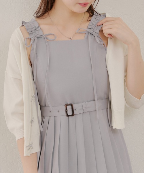 Another Branch olive des olive（アナザーブランチオリーブデオリーブ）の「肩ひもフリルプリーツＪＳＫ（ワンピース・レディース・ブラック/サックスブルー/グレイッシュベージュ・FREE）」の17枚目の写真