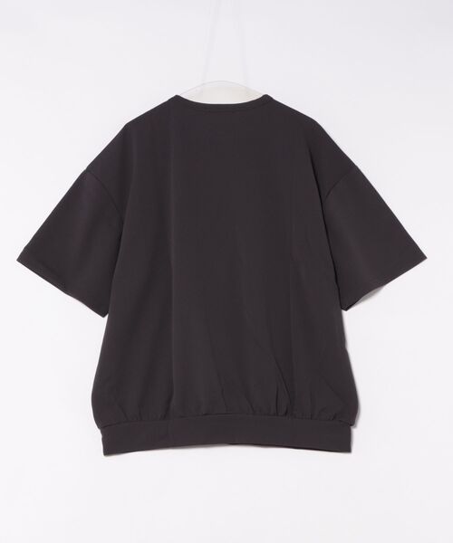 Bling Leads(ブリングリーズ)の「【RS】【Bling Leads】梨地 オーバーサイズクルーネックTシャツ(Tシャツ/カットソー・メンズ・オフホワイト/チャコールグレー・MEDIUM/LARGE)」の3枚目の写真