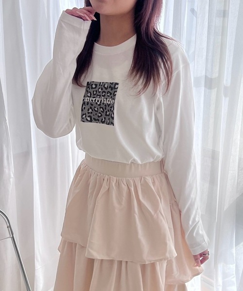 merrylatte(メリーラテ)の「レオパード柄デザインロンT/長袖Tシャツ(Tシャツ/カットソー・レディース・B/C/A・MEDIUM)」の1枚目の写真