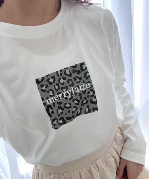 レオパード柄デザインロンT／長袖Tシャツ（Tシャツ/カットソー 