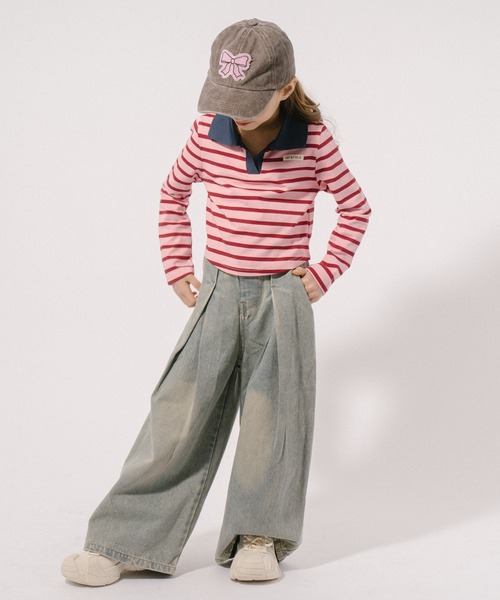 URBAN CHERRY(アーバンチェリー)の「タックルーズデニムパンツ(デニムパンツ・キッズ・ブルー・120cm/150cm/130cm/140cm/160cm)」の9枚目の写真