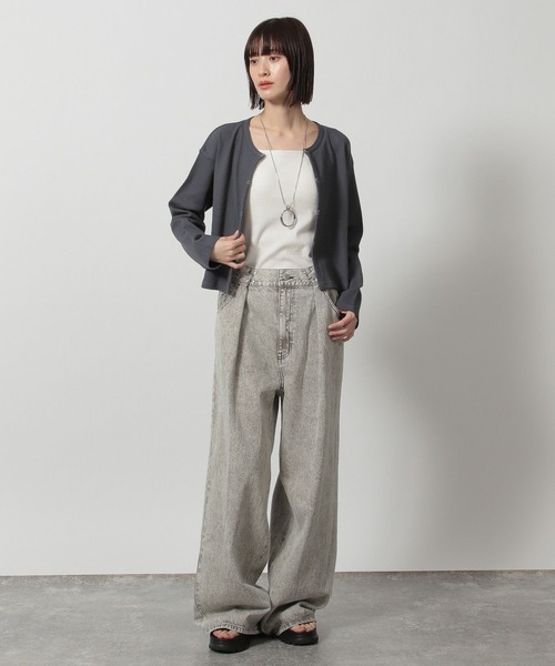 LAKOLE(ラコレ)の「ワッフルフックカーディガン長袖 / 327682(カーディガン/ボレロ・レディース・その他1/チャコール/ブルー/イエロー・FREE)」の17枚目の写真