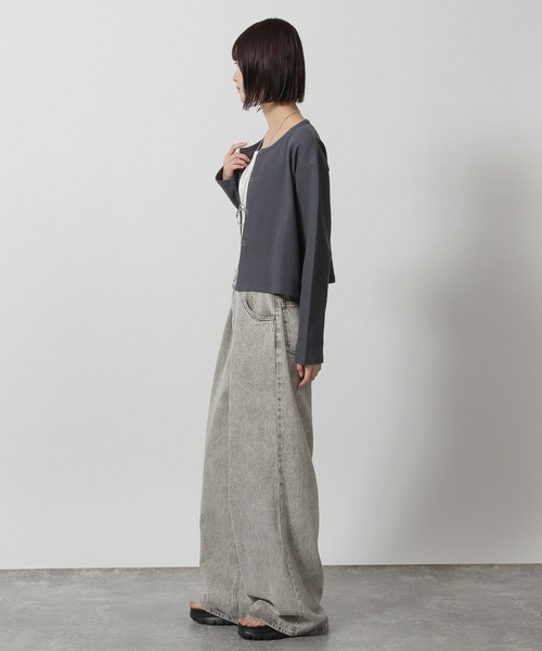 LAKOLE(ラコレ)の「ワッフルフックカーディガン長袖 / 327682(カーディガン/ボレロ・レディース・その他1/チャコール/ブルー/イエロー・FREE)」の18枚目の写真