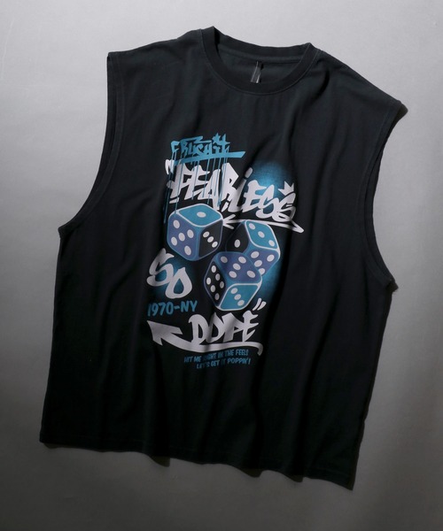 SITRY（シトリー）の「Pigment Graphic No Sleeve Shirt/ピグメント加工 ヴィンテージライク ロックプリント ノースリーブシャツ（タンクトップ・メンズ・ブラック×ホワイト/ブラック系その他4/ブラック系その他6/ブラック系1/ブラック系3/ブラック系その他7/ブラック×グレー/ブラック系その他3/ブラック系その他5/ブラック系2/ブラック系その他2/ブラック系5/ブラック系6/ブラック系7/ブラック系8/ブラック系9/ブラック系4/ブラック系/ブラック/ブラック系その他・XL/M/L）」の17枚目の写真