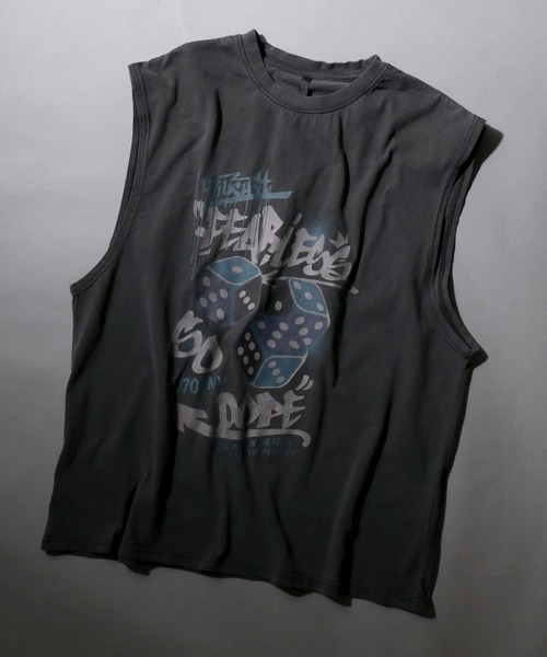 SITRY（シトリー）の「Pigment Graphic No Sleeve Shirt/ピグメント加工 ヴィンテージライク ロックプリント ノースリーブシャツ（タンクトップ・メンズ・ブラック×ホワイト/ブラック系その他4/ブラック系その他6/ブラック系1/ブラック系3/ブラック系その他7/ブラック×グレー/ブラック系その他3/ブラック系その他5/ブラック系2/ブラック系その他2/ブラック系5/ブラック系6/ブラック系7/ブラック系8/ブラック系9/ブラック系4/ブラック系/ブラック/ブラック系その他・XL/M/L）」の18枚目の写真