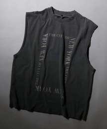 SITRY(シトリー)のPigment Graphic No Sleeve Shirt/ピグメント加工 ヴィンテージライク ロックプリント ノースリーブシャツ(タンクトップ)