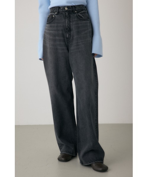 crie conforto（クリーコンフォルト）の「ロークロッチワイドデニム（デニムパンツ・レディース・ライトブラック/ライトブルー・SMALL/MEDIUM）」の2枚目の写真