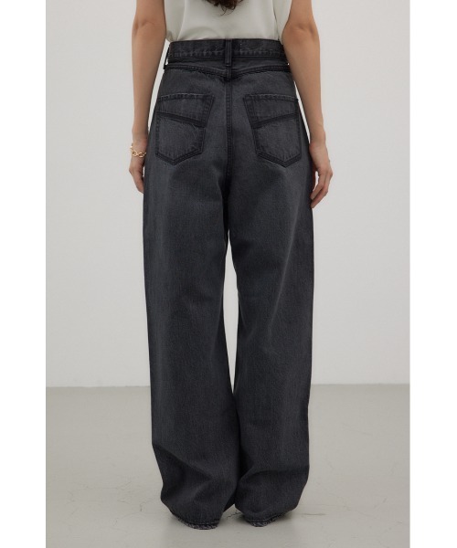 crie conforto（クリーコンフォルト）の「ロークロッチワイドデニム（デニムパンツ・レディース・ライトブラック/ライトブルー・SMALL/MEDIUM）」の8枚目の写真