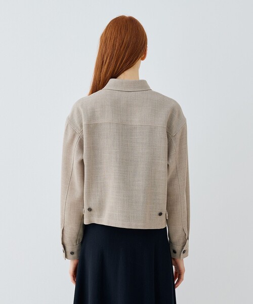 リネンテクスチャー ジップアップジャケット（ブルゾン）｜GALERIE VIE