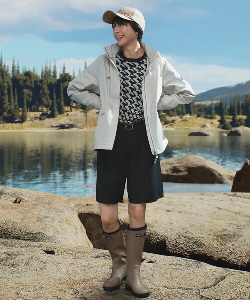 AIGLE（エーグル）の「GORE-TEX WINDSTOPPER ゴアテックスウインドストッパー 防風 透湿 フーデッドジャケット RP マウンテンパーカー（マウンテンパーカー・レディース・ダークブルー/グリーン/ホワイト・34/36/38/40）」の9枚目の写真