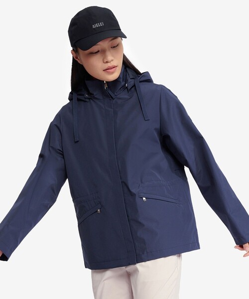 AIGLE（エーグル）の「GORE-TEX WINDSTOPPER ゴアテックスウインドストッパー 防風 透湿 フーデッドジャケット RP マウンテンパーカー（マウンテンパーカー・レディース・ダークブルー/グリーン/ホワイト・34/36/38/40）」の14枚目の写真