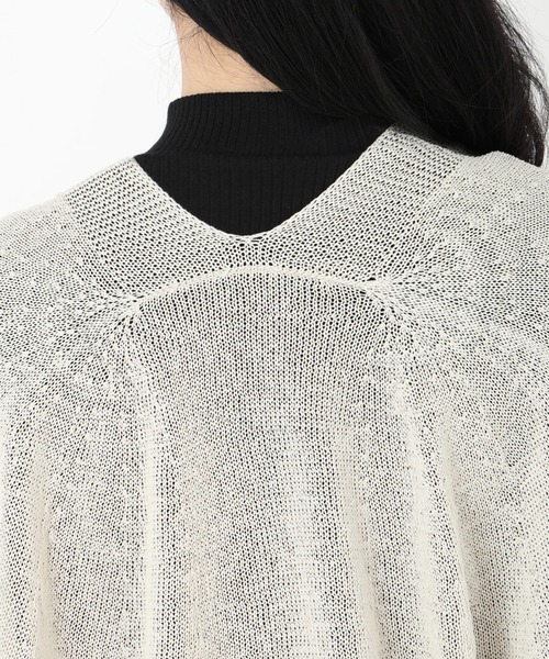 STRAWBERRY-FIELDS（ストロベリーフィールズ）の「ホールガーメント和紙混ニットカーディガン（カーディガン/ボレロ・レディース・ベージュ/ブラック・2）」の7枚目の写真