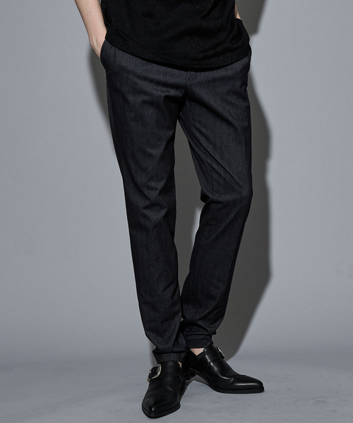 5351 POUR LES HOMMES（ゴーサンゴーイチプールオム）の「【デニムライク】シャンブレー スラックス パンツ（スラックス・メンズ・インディゴブルー/ブラック・44/46/48/50）」の2枚目の写真