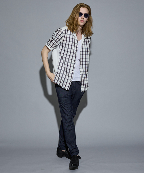 5351 POUR LES HOMMES（ゴーサンゴーイチプールオム）の「【デニムライク】シャンブレー スラックス パンツ（スラックス・メンズ・インディゴブルー/ブラック・44/46/48/50）」の3枚目の写真