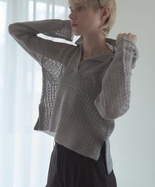 Mesh knit parka — парка из сетчатого трикотажа