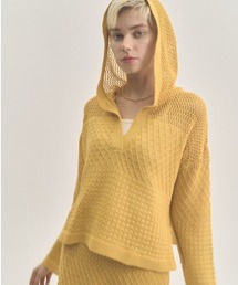 Muel Chic(~GVbN)Mesh knit parka   bVjbgp[J[(p[J[)