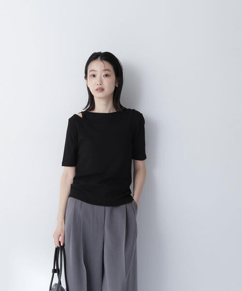 NATURAL BEAUTY BASIC（ナチュラルビューティーベーシック）の「◇レイヤードデザインカットソー（Tシャツ/カットソー・レディース・チャコールグレー/ブラック/カーキ・FREE）」の19枚目の写真