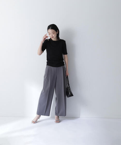 NATURAL BEAUTY BASIC（ナチュラルビューティーベーシック）の「◇レイヤードデザインカットソー（Tシャツ/カットソー・レディース・チャコールグレー/ブラック/カーキ・FREE）」の18枚目の写真