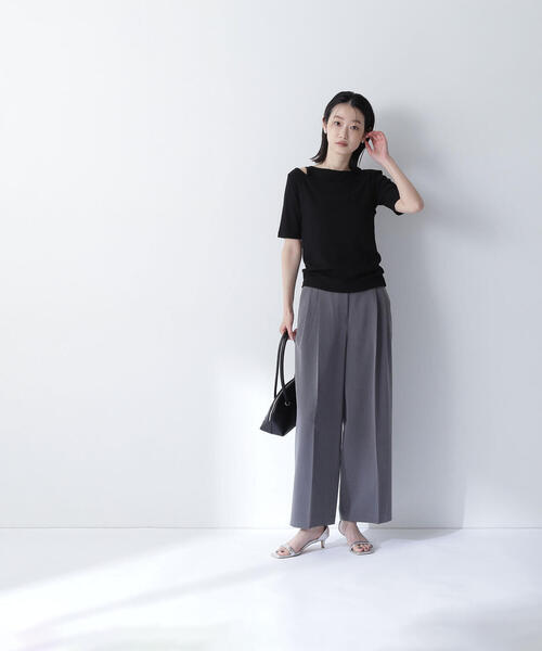 NATURAL BEAUTY BASIC（ナチュラルビューティーベーシック）の「◇レイヤードデザインカットソー（Tシャツ/カットソー・レディース・チャコールグレー/ブラック/カーキ・FREE）」の14枚目の写真