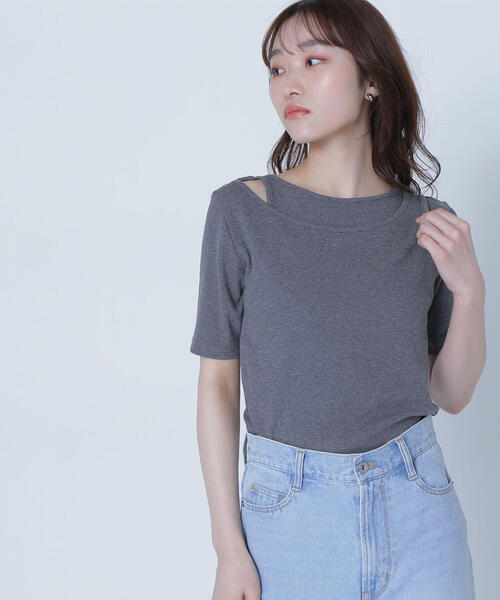 NATURAL BEAUTY BASIC（ナチュラルビューティーベーシック）の「◇レイヤードデザインカットソー（Tシャツ/カットソー・レディース・チャコールグレー/ブラック/カーキ・FREE）」の11枚目の写真